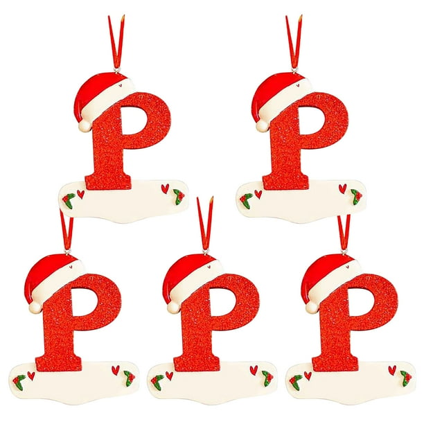 Fiudx Colgante de Letra Navideña, Diseño de Nombre Personalizado para Escribir, Decoración Navideña Acrílica Festiva para Árbol de Navidad, Regalo Significativo para Familiares y Amigos, Juego de 5 P