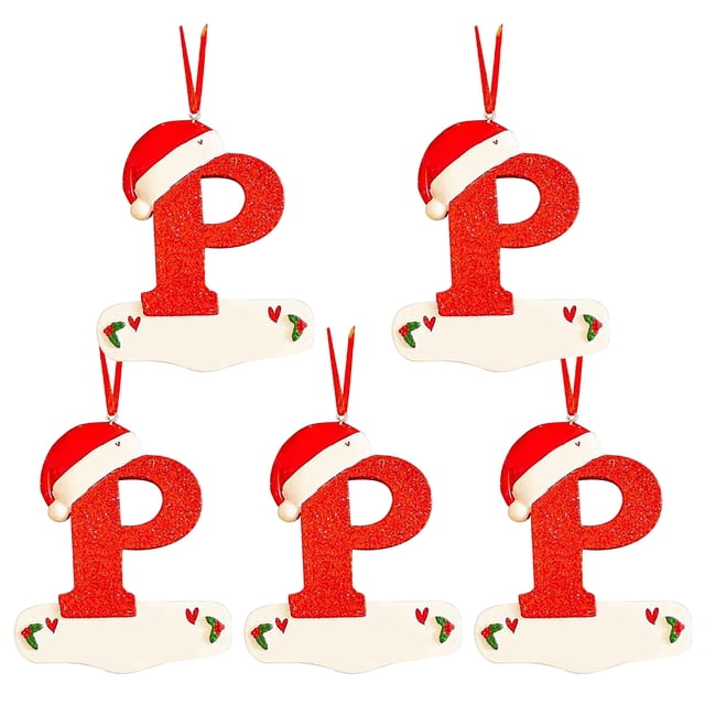 Pendentif Lettre Petit Chapeau Rouge de Noël Bricolage Nom Inscriptible Pendentif Lettre 26 5 Pcs