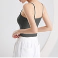 thumbnail image 5 of Camisole Tank with Built in Bra Ribbed Tops for Women Button Square Neck Going Out Spaghetti Strap Cami Undershirt, 5 of 6