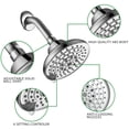 thumbnail image 2 of HOMEBYTE 6 Spray Settings High Pressure Shower Head 5" Rain Fixed Showerhead - Chrome Adjustable Shower Head with Anti-Clogging Nozzles, Low Flow Easily Installation, 2 of 8