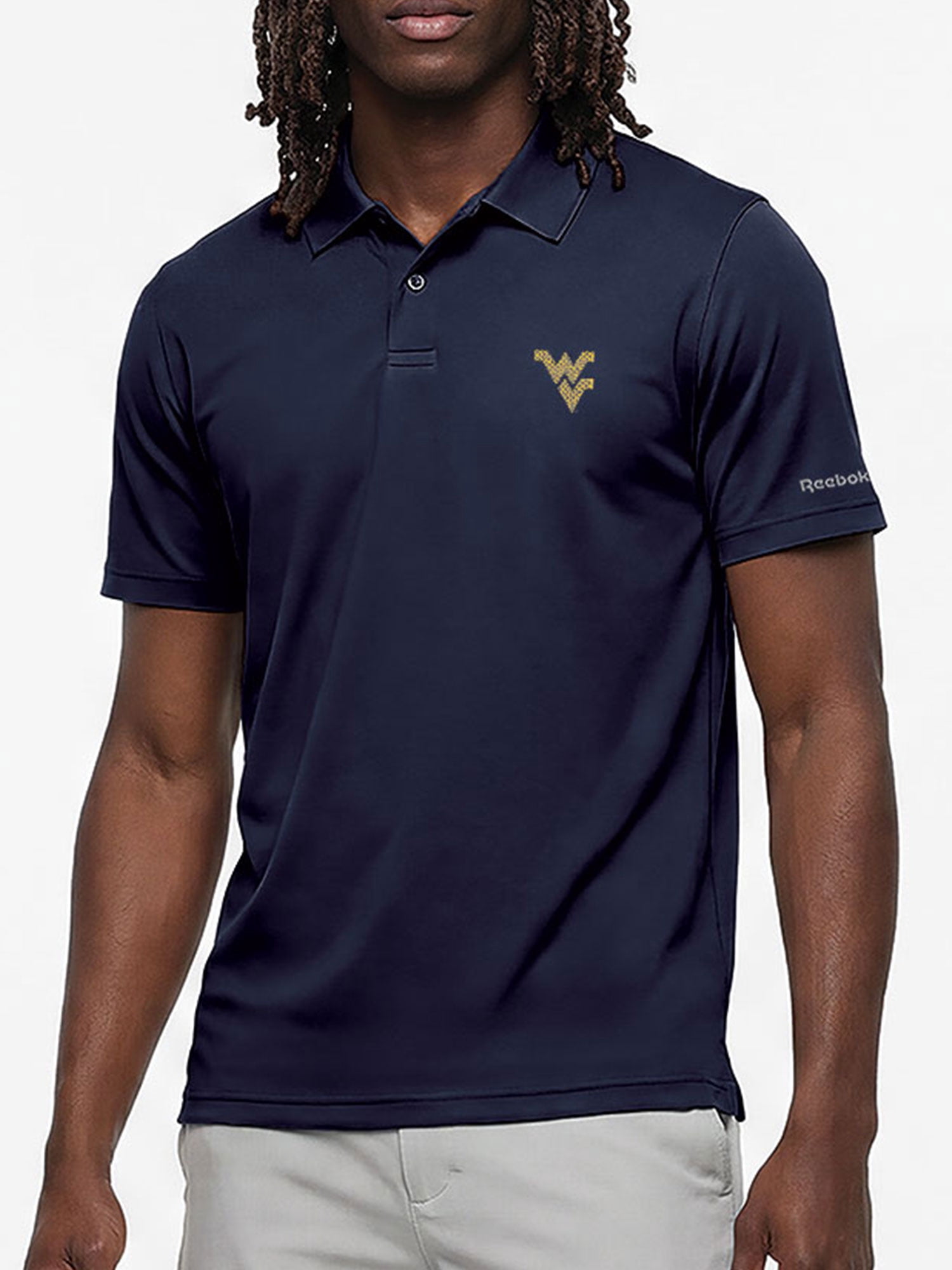 West Virginia Mountaineers Reebok Mens Short Sleeve Polo Shirt
