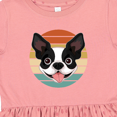thumbnail image 4 of Inktastic Boston Terrier Dog Retro Sunset Girls Toddler Dress, 4 of 5