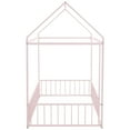 thumbnail image 7 of DreamBuck Metal Floor Bed, Twin Size House Floor Bed Frame with Fence for Teens, Floor Bed for Bedroom, Easy to Assemble, Pink, 7 of 7