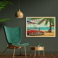 thumbnail image 2 of Travel Wall Art with Frame, Havana Cuba Themed Retro Poster Like Graphic with Vintage Car on Tropical Beach, Printed Fabric Poster for Bathroom Living Room, 35" x 23", Multicolor, by Ambesonne, 2 of 2