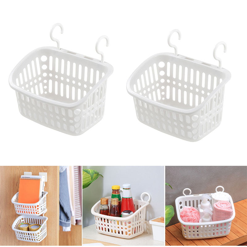 Plastic Hanging Basket Organizer Bin for Kitchen with Hooks Shower Caddy 