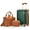 Green, variant on Joyway 3-Piece Carry-On Luggage Set with Swivel TSA Lock and Leather Carry Bag