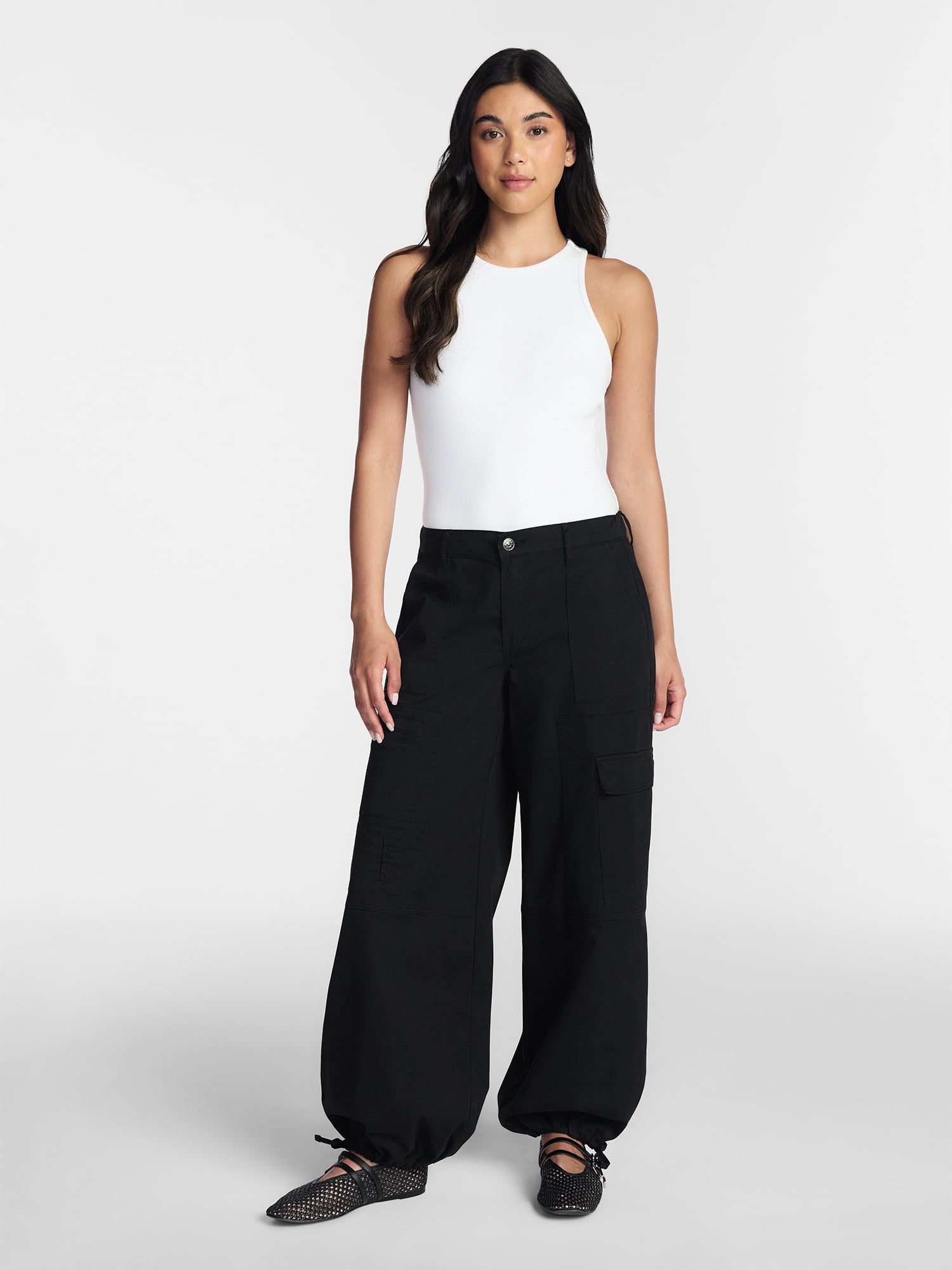 Madden NYC Women's Poplin Cargo Pants, Sizes XXS-XXL