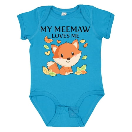 

Inktastic My Meemaw Loves Me- Little Fox Boys or Girls Baby Bodysuit