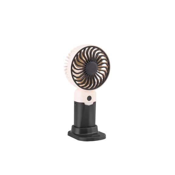 2-in-1 Rechargeable Portable Handheld & Desktop Fan with Phone Holder, 3 Speed-Black