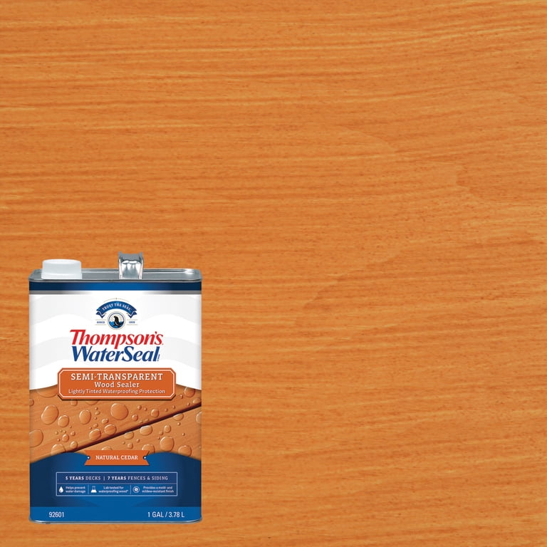 Thompson's WaterSeal Semi-Transparent Wood Sealer, Natural Cedar photo 1