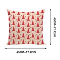 thumbnail image 2 of Fiudx Funda de Almohada de Árbol de Navidad, Diseño Festivo Rojo, Exquisitos Patrones de Copos de Nieve y Campanas, Suave Terciopelo, Decoración Navideña, Cómodo Protector de Cojín, Tamaño 45 X 45 Cm, 2 of 5
