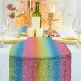 thumbnail image 4 of Glitter Table Flag Wedding Decor, Sequin Sparkle Party Decoration, Polyester Banquet Table Cover, 12x71 Inch Rectangular Table Runner, Festive Event Table Setting, Multicolor, 4 of 6