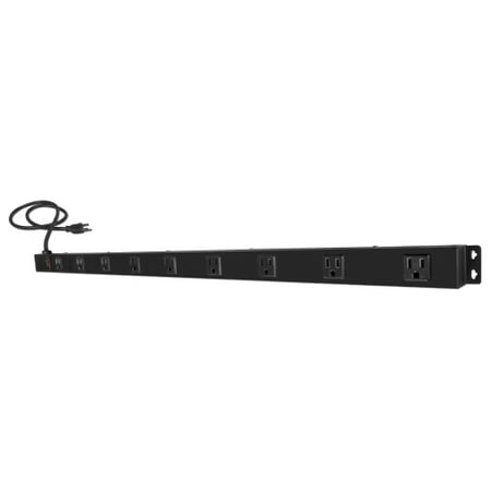 QVS 9-Outlets Surge Protector Wall-Mountable Power Bar with 3'