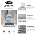 thumbnail image 4 of Cosmo 30 in. Ductless Wall Mount Range Hood in Stainless Steel with LED Lighting and Carbon Filter Kit for Recirculating, 4 of 11