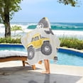 thumbnail image 3 of Yayeee Kids Hooded Towels Toddler Soft Absorbent Beach Bathing Wrap 50" x 23.5", Trucks Pattern, 3 of 5