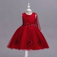 thumbnail image 2 of Vestido de verano para niños, vestido de boda para niños, falda de malla con lazo grande para niñas, vestido rojo para niñas, 2 of 5