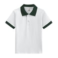 thumbnail image 3 of Yfalhf Boys Girls Polo Shirt School Uniform Kids Short Sleeve Tops Basic Casual Golf Tee Classic Quick Dry Clothes Green 110, 3 of 3