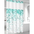 thumbnail image 4 of Turquoise Polka Dot No Hook Shower Curtain Waterproof,Bathroom Curtains with Snap in Liners and See Through Top Window,Abstract Modern Art Dots Watercolor Hotel Bathtub Curtains Shower 36"Wx78"L, 4 of 8