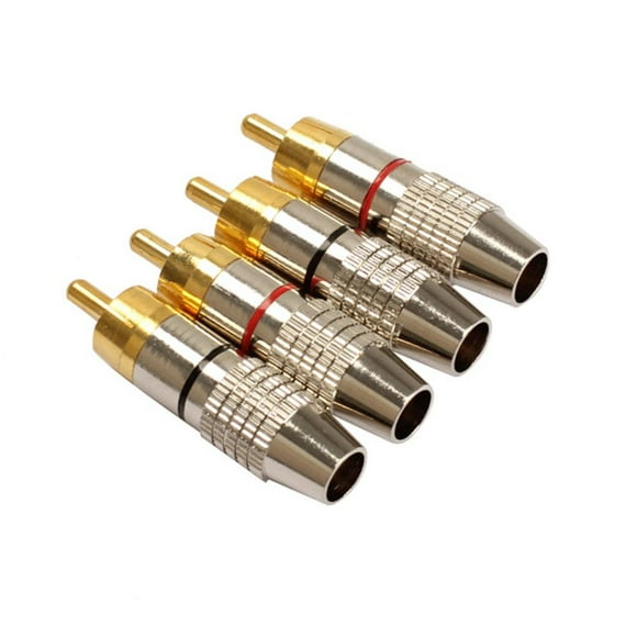 Peggybuy 4PCS RCA Plug Audio Video Locking Cable Connector Plug Titanize Connector