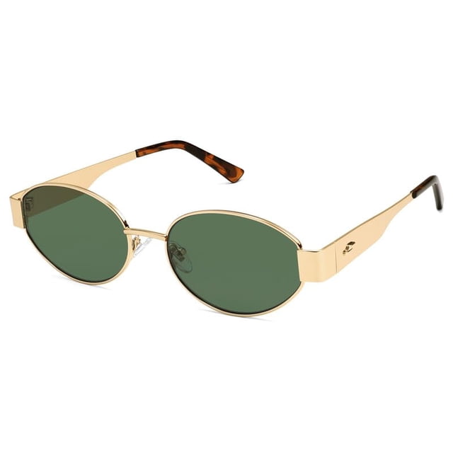 Gafas de Sol SOJOS Retro Ovaladas Doradas/Verdes UV400 para Mujer