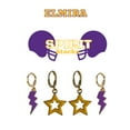 thumbnail image 2 of Elmira College Spirit Stack purple mini enamel bolts and golden yellow statement open starboys, 2 of 4