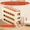 thumbnail image 3 of 4 Tiers Egg Holder for Fridge,30 Egg Storage for Space-saving Egg Dispenser, Automatic Egg Roller for Refrigerator(Yellow), 3 of 5
