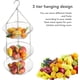 thumbnail image 3 of Cesta de frutas colgante de cocina de 3 niveles, alambre de hierro, organizador de almacenamiento de frutas y verduras, cesta colgante para interiores y exteriores, 3 of 5