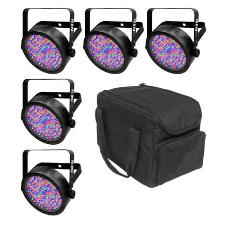 Chauvet DJ SlimPar 56 LED DMX SlimPar Can Light Effect (5 Pack) + Transport Bag