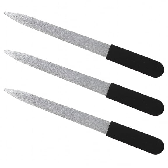 ACDANC 3pcs Stainless Steel Nail Files Manicure Tool Metal Nail Files Double Sided Nail Trimmer Files