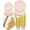 Pink, variant on 350PCS Gold Plastic Dinnerware Set, Disposable Party Plates for 50 Guests, Include: 100 Plastic Plates, 50 Pre Rolled Napkins with Gold Silverware, 50 Cups