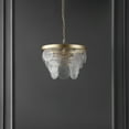 thumbnail image 6 of SAFAVIEH Chrys 3-Light Glam Gold Iron Glass Chandelier, 6 of 8
