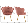thumbnail image 6 of Guyou Velvet Accent Chair - 27.5" Wide Barrel Chair for Small Spaces, Living Room & Office, Upholstered Armchair with Curved Back, Rose Pink, 6 of 7