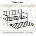 thumbnail image 3 of Gymax Twin Metal Daybed Sofa Bed with Trundle & Lockable Casters for Living Room, 3 of 9