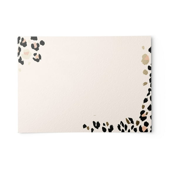 50 Gold Foil and Cheetah Notecards, 4x6 inch
