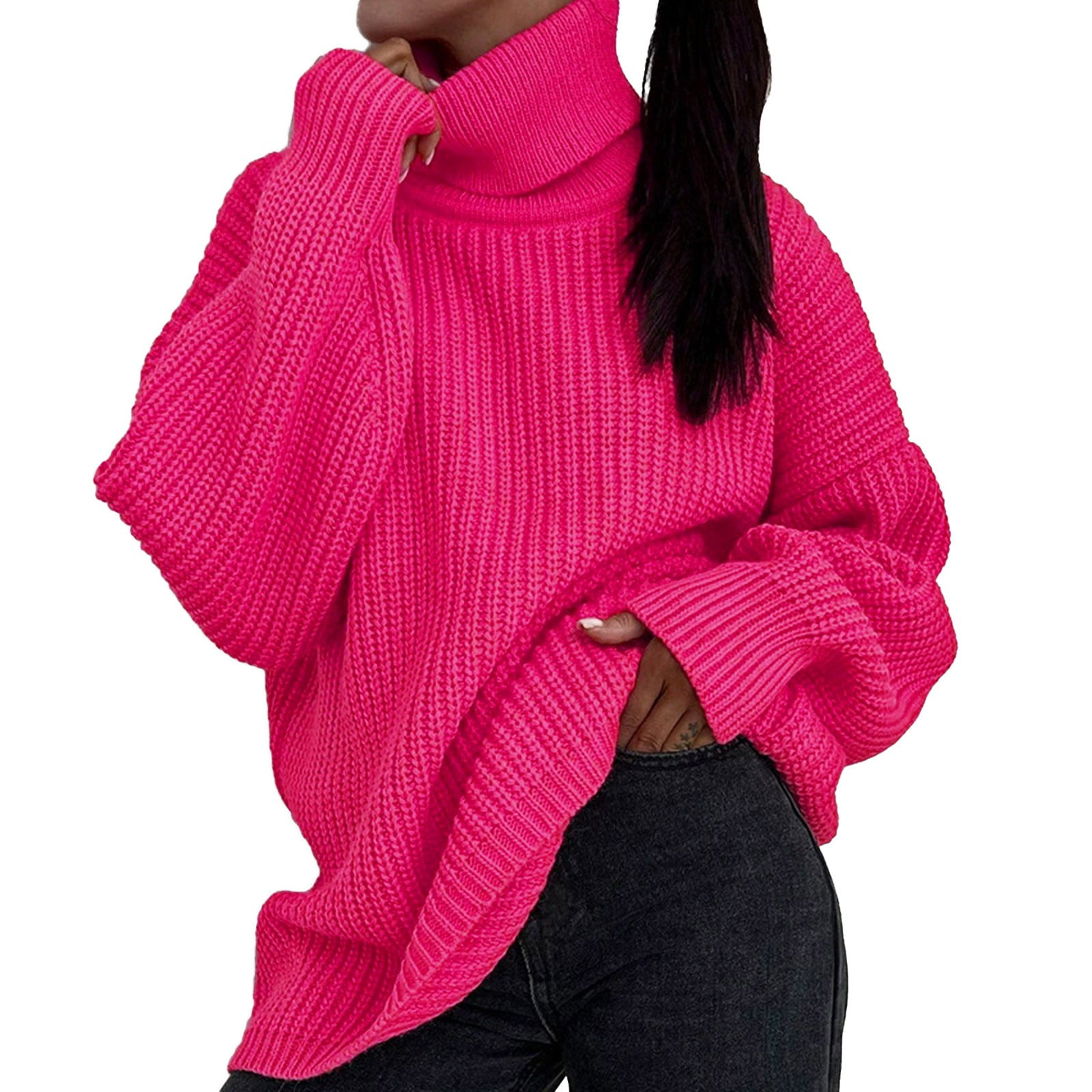 A machine Twist Wool Sweater pink