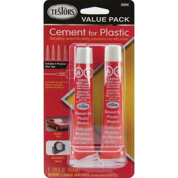 Testors Fast Drying Plastic Cement Value Pack Glue Tips with 4 Precision