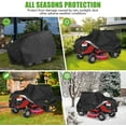 thumbnail image 5 of GIXUSIL Heavy Duty Lawn Mower Cover with Drawstring - 72 x 54 x 46 inch 210D Oxford Waterproof Tractor Protector for Riding Mowers, UV Resistant All-Weather Outdoor Storage (Black, Universal Fit), 5 of 6