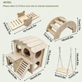 thumbnail image 3 of Juego de 4 juguetes de madera para hámster, juegos de hámster que incluyen puente colgante para casa de hámster, accesorio para hámster, conejillo de indias, chinchilla, hámster ruso JAMW Sencillez, 3 of 5