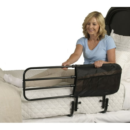 Stander EZ Adjust Home Bed Rail -Length Adjustable and Folding Rail, (Best Bed Rails For Elderly)