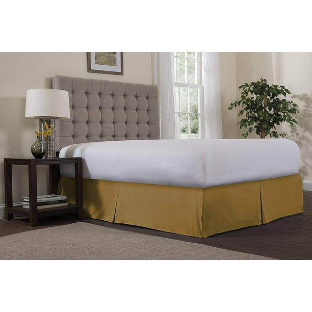 Reversifi Center Pleat Bed Skirt Twin Size Amber Gold Walmart