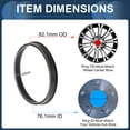 thumbnail image 3 of 82.1mm to 76.1mm Car Wheel Hub Centric Rings Black Polycarbonate Wheels Center Shaft Shock Absorbing Hubrings 4 Pcs, 3 of 7