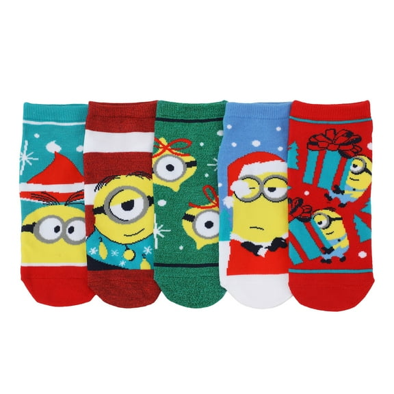 Despicable Me Christmas Minions Women's 5-Pair Ankle Socks