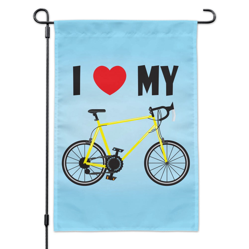 I Love My Bike Road Bicycle Cycling Garden Yard Flag