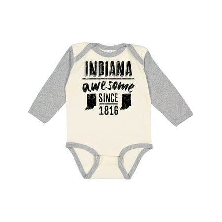 

Inktastic Indiana Awesome Since 1816 Boys or Girls Long Sleeve Baby Bodysuit