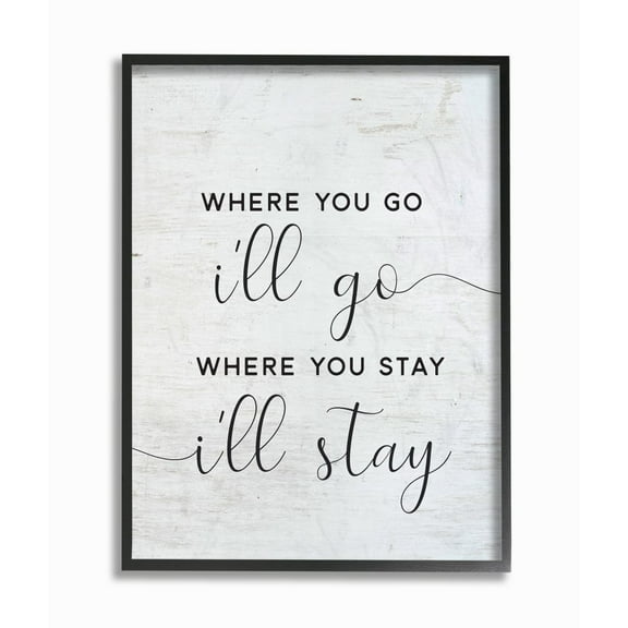 Stupell Industries I'll Go Home Family Inspirational Word On Wood Texture Design Framed Giclee Texturized Art by Lettered and Lined
