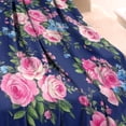 thumbnail image 3 of Pioneer Flower Floral Print Pattern Blanket,Comfortable Soft Lamb Wool Throw Blanket,All Season,Warm Lightweight Blankets for Sofa Bed Couch Living Room Chair,60"x80", 3 of 4