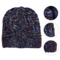 thumbnail image 2 of 1 pieza de gorro de lana, gorro de lana para tejer, gorro cálido, gorro de cola de caballo para mujer, niña, 2 of 5