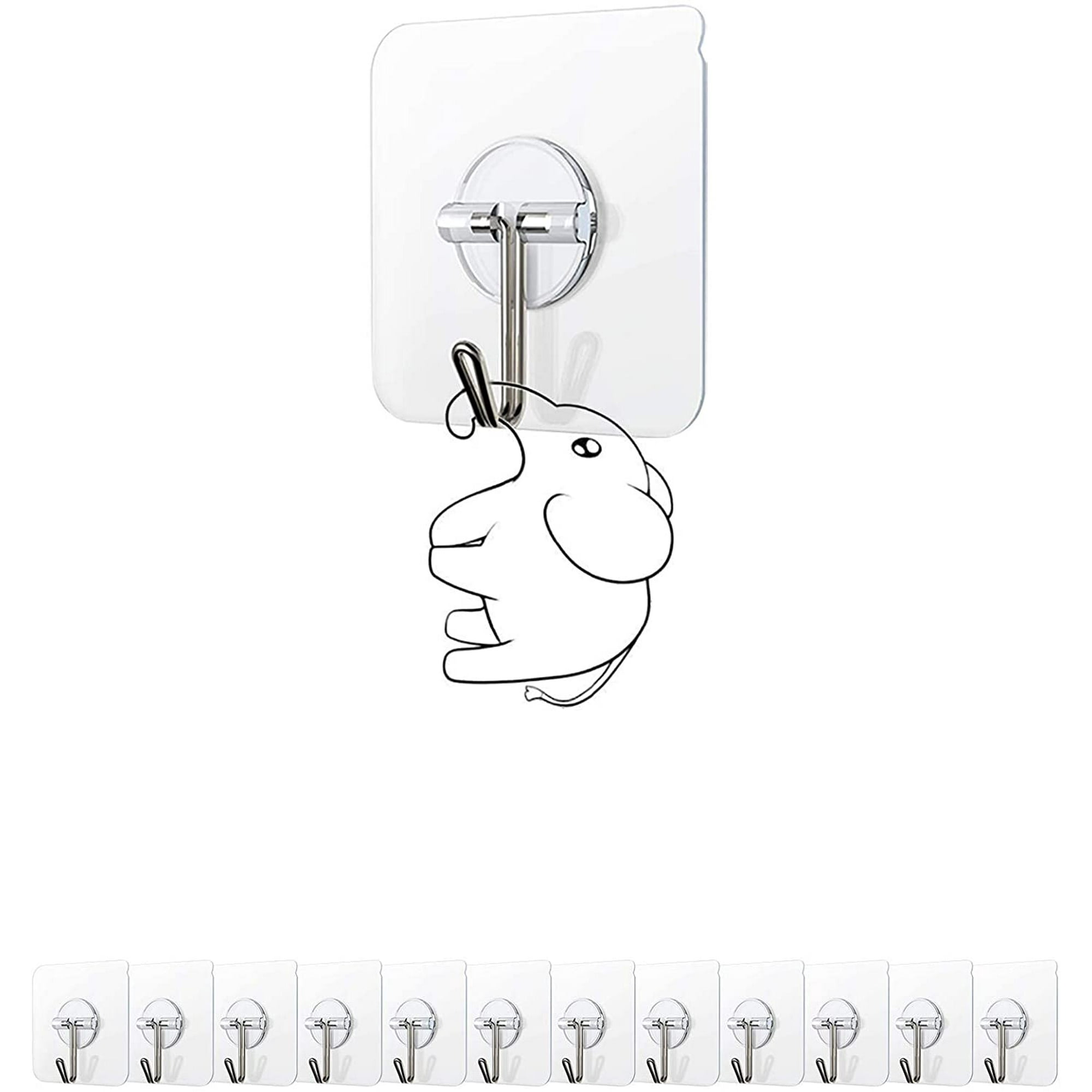 Wall Hangers Without Nails No Damage Wall Hangers 13lbs Max Utility Adhesive Hooks Clear Heavy Duty Waterproof Reusable Seamless 180 Degree