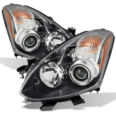 - Fits 2010 2011 2012 2013 Altima 2 Door Coupe Black Halogen Projector Headlights