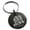 Black, variant on Stainless Steel Letter M Initial Royal Monogram Engraved Small Medallion Circle Charm Keychain Keyring